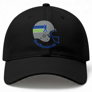 SeaSquatch Bigfoot Football Helmet Baseball Cap Seattle Sports Fan Pride