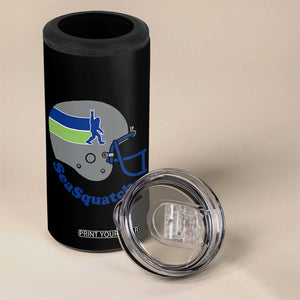 SeaSquatch Bigfoot Football Helmet 4 in 1 Can Cooler Tumbler Seattle Sports Fan Pride