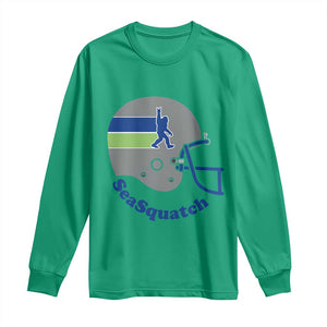 SeaSquatch Bigfoot Football Helmet Long Sleeve Shirt Seattle Sports Fan Pride
