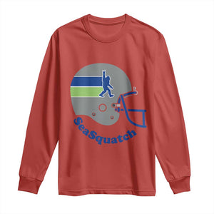 SeaSquatch Bigfoot Football Helmet Long Sleeve Shirt Seattle Sports Fan Pride