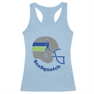 SeaSquatch Bigfoot Football Helmet Racerback Tank Top Seattle Sports Fan Pride