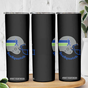 SeaSquatch Bigfoot Football Helmet Skinny Tumbler Seattle Sports Fan Pride