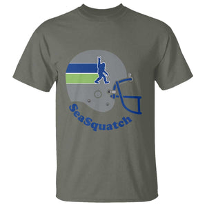 SeaSquatch Bigfoot Football Helmet T Shirt Seattle Sports Fan Pride
