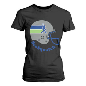SeaSquatch Bigfoot Football Helmet T Shirt For Women Seattle Sports Fan Pride