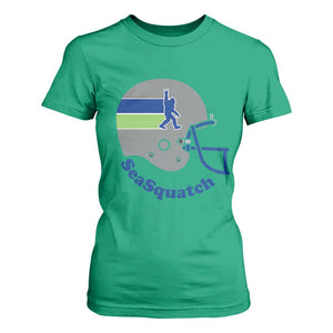 SeaSquatch Bigfoot Football Helmet T Shirt For Women Seattle Sports Fan Pride