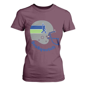 SeaSquatch Bigfoot Football Helmet T Shirt For Women Seattle Sports Fan Pride