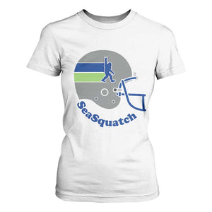 SeaSquatch Bigfoot Football Helmet T Shirt For Women Seattle Sports Fan Pride