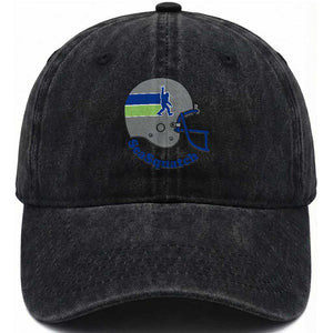 SeaSquatch Bigfoot Football Helmet Washed Cotton Baseball Cap Seattle Sports Fan Pride