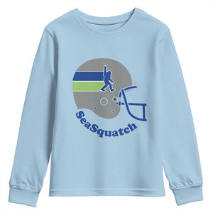 SeaSquatch Bigfoot Football Helmet Youth Sweatshirt Seattle Sports Fan Pride