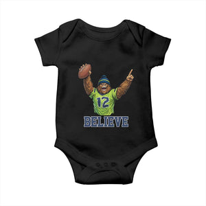 Funny Bigfoot Seattle Sports Fan Baby Onesie Pacific Northwest Football Graphic