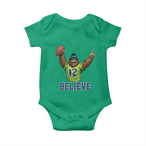 Funny Bigfoot Seattle Sports Fan Baby Onesie Pacific Northwest Football Graphic