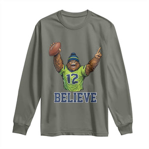 Funny Bigfoot Seattle Sports Fan Long Sleeve Shirt Pacific Northwest Football Graphic