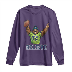 Funny Bigfoot Seattle Sports Fan Long Sleeve Shirt Pacific Northwest Football Graphic