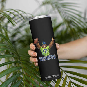 Funny Bigfoot Seattle Sports Fan Skinny Tumbler Pacific Northwest Football Graphic