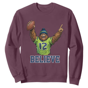 Funny Bigfoot Seattle Sports Fan Sweatshirt Pacific Northwest Football Graphic