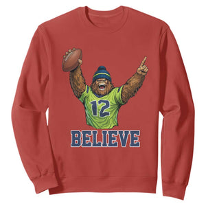 Funny Bigfoot Seattle Sports Fan Sweatshirt Pacific Northwest Football Graphic