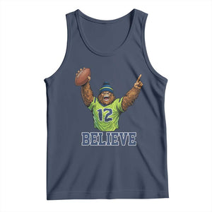 Funny Bigfoot Seattle Sports Fan Tank Top Pacific Northwest Football Graphic