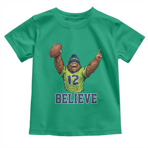 Funny Bigfoot Seattle Sports Fan Toddler T Shirt Pacific Northwest Football Graphic