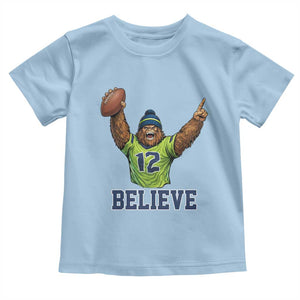 Funny Bigfoot Seattle Sports Fan Toddler T Shirt Pacific Northwest Football Graphic