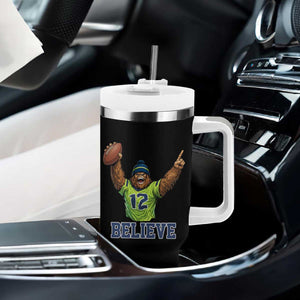 Funny Bigfoot Seattle Sports Fan Tumbler With Handle Pacific Northwest Football Graphic