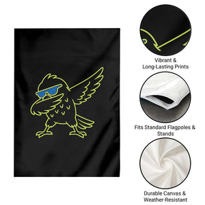 Funny Emerald City Seattle Bird Dabbing Garden Flag Pacific Northwest Sports Fan