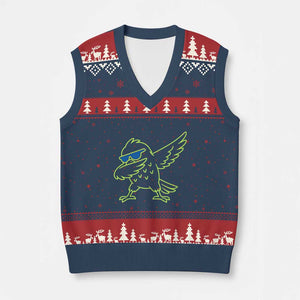Funny Emerald City Seattle Bird Dabbing V-Neck Knit Sweater Vest Pacific Northwest Sports Fan