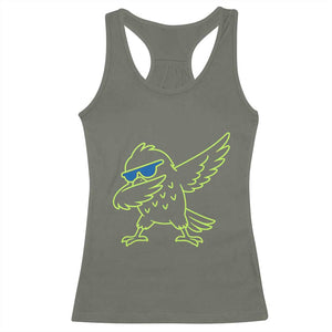 Funny Emerald City Seattle Bird Dabbing Racerback Tank Top Pacific Northwest Sports Fan
