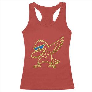Funny Emerald City Seattle Bird Dabbing Racerback Tank Top Pacific Northwest Sports Fan