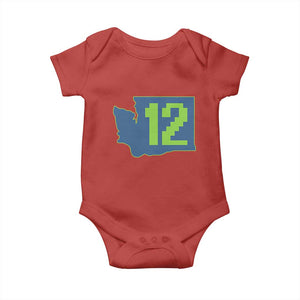 Washington State Map Number 12 Baby Onesie Pacific Northwest Sports Fan
