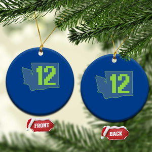 Washington State Map Number 12 Ceramic Ornament Pacific Northwest Sports Fan