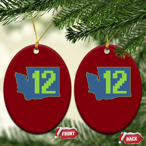 Washington State Map Number 12 Ceramic Ornament Pacific Northwest Sports Fan