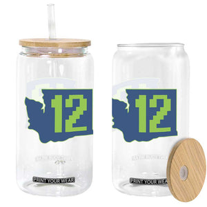 Washington State Map Number 12 Glass Can Pacific Northwest Sports Fan