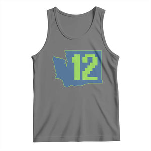 Washington State Map Number 12 Tank Top Pacific Northwest Sports Fan