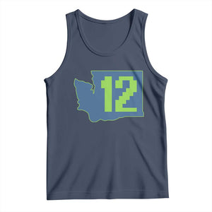 Washington State Map Number 12 Tank Top Pacific Northwest Sports Fan