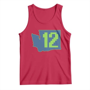 Washington State Map Number 12 Tank Top Pacific Northwest Sports Fan