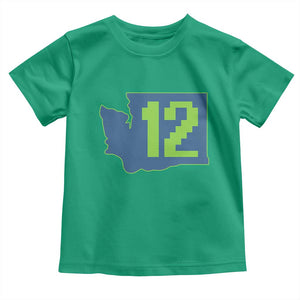 Washington State Map Number 12 Toddler T Shirt Pacific Northwest Sports Fan
