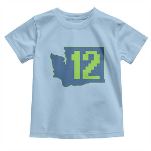 Washington State Map Number 12 Toddler T Shirt Pacific Northwest Sports Fan