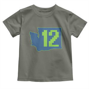 Washington State Map Number 12 Toddler T Shirt Pacific Northwest Sports Fan