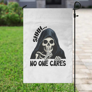 Funny Skeleton Humor Garden Flag Shhh No One Cares TS12 Print Your Wear