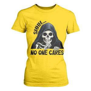 Funny Skeleton Humor T Shirt For Women Shhh No One Cares TS12 Daisy Print Your Wear