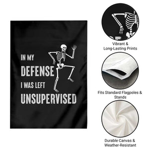 Funny Sarcastic Garden Flag In My Defence I Was Left Unsupervised TS12 Print Your Wear