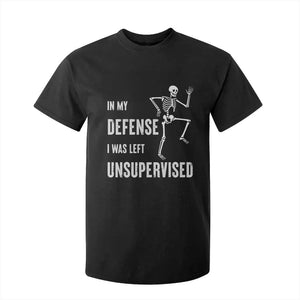 Funny Sarcastic T Shirt For Kid In My Defence I Was Left Unsupervised TS12 Black Print Your Wear