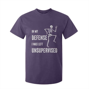 Funny Sarcastic T Shirt For Kid In My Defence I Was Left Unsupervised TS12 Purple Print Your Wear
