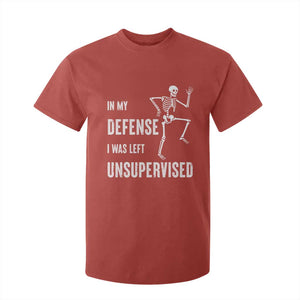 Funny Sarcastic T Shirt For Kid In My Defence I Was Left Unsupervised TS12 Red Print Your Wear