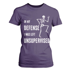 Funny Sarcastic T Shirt For Women In My Defence I Was Left Unsupervised TS12 Purple Print Your Wear
