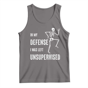 Funny Sarcastic Tank Top In My Defence I Was Left Unsupervised TS12 Deep Heather Print Your Wear