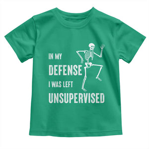 Funny Sarcastic Toddler T Shirt In My Defence I Was Left Unsupervised TS12 Irish Green Print Your Wear