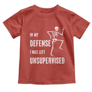 Funny Sarcastic Toddler T Shirt In My Defence I Was Left Unsupervised TS12 Red Print Your Wear
