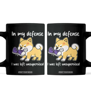 Sarcastic Dog Lover Coffee Mug In My Defense I Was Left Unsupervised TS12 Black Print Your Wear