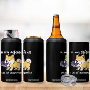 Sarcastic Dog Lover 4 in 1 Can Cooler Tumbler In My Defense I Was Left Unsupervised TS12 Print Your Wear